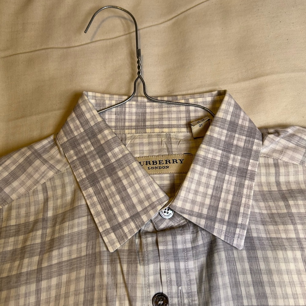 Burberry Gray Plaid Casual Button Down Shirt - Picture 2 of 3